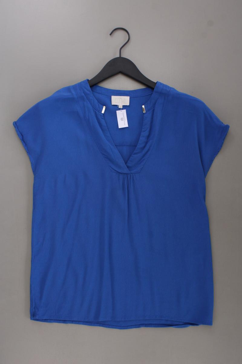 minus Kurzarmbluse Gr. 40 blau aus Viskose