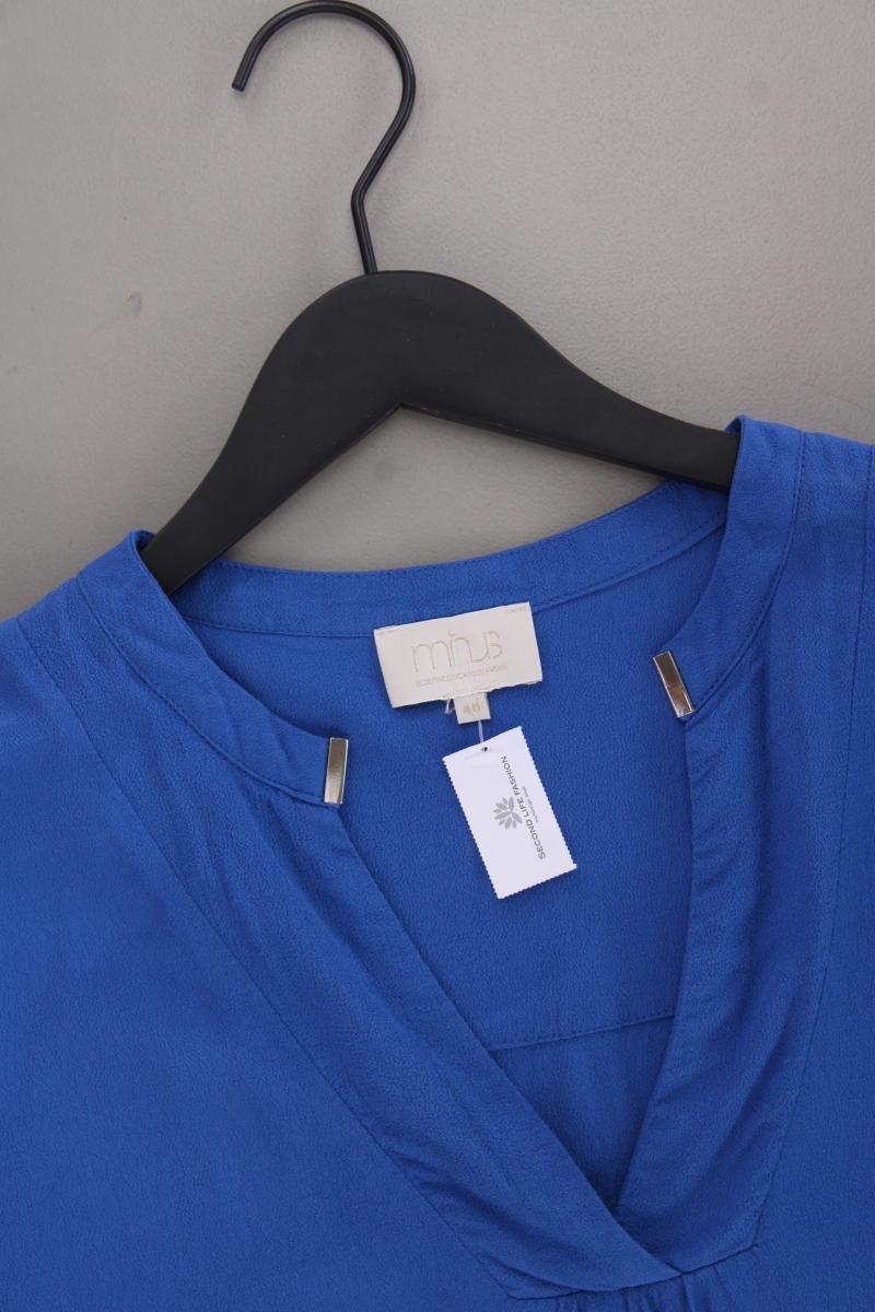 minus Kurzarmbluse Gr. 40 blau aus Viskose