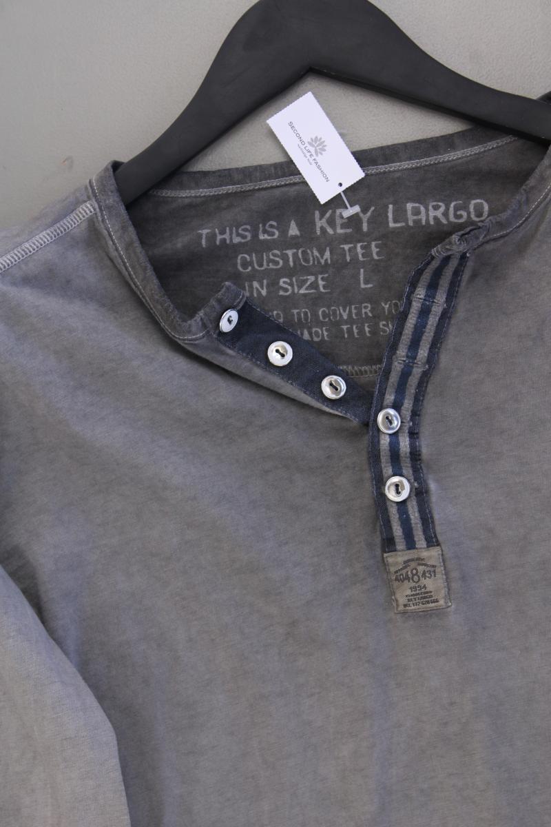 Key Largo Longsleeve-Shirt für Herren Gr. L Langarm grau aus Baumwolle