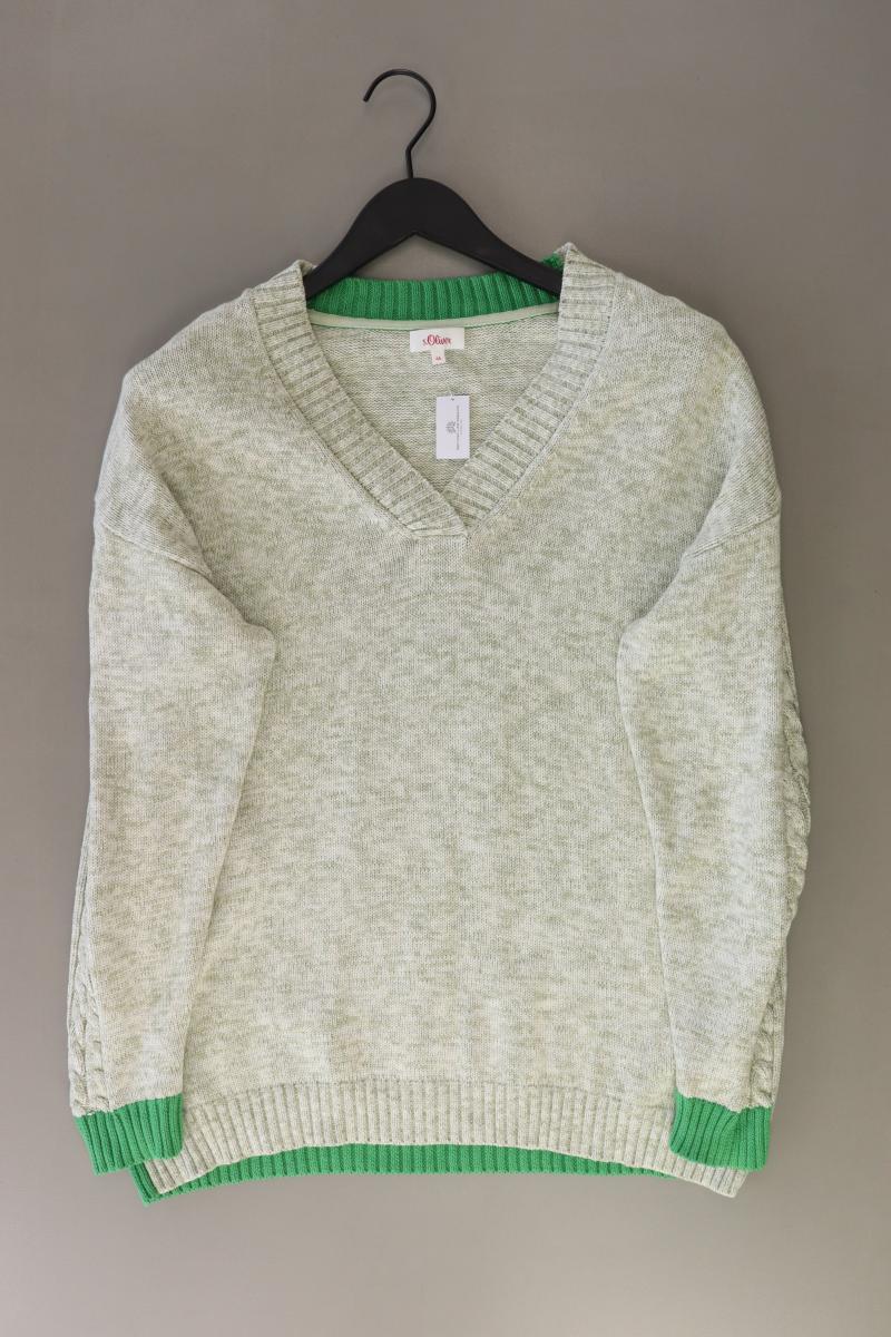 s.Oliver Grobstrickpullover Gr. 44 grün aus Baumwolle