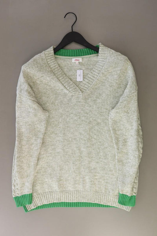 s.Oliver Grobstrickpullover Gr. 44 grün aus Baumwolle