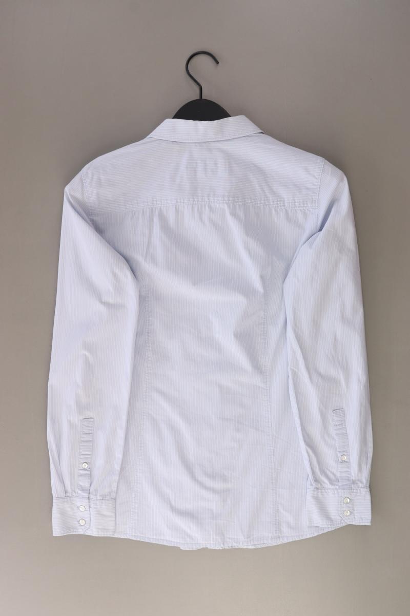 Esprit Rüschenbluse Gr. 38 Langarm blau aus Baumwolle