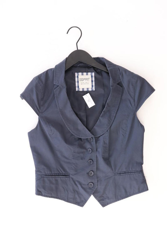 Esprit Regular Weste Gr. 38 blau aus Baumwolle