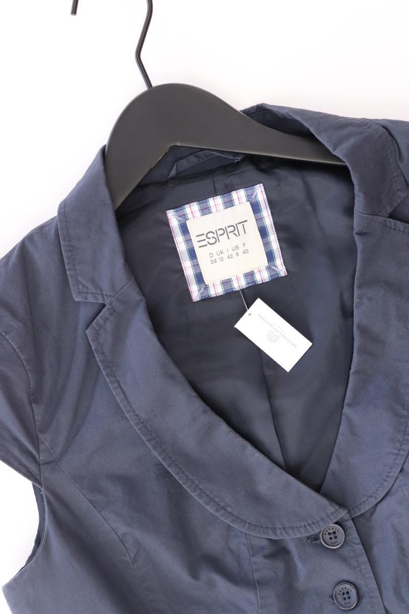 Esprit Regular Weste Gr. 38 blau aus Baumwolle
