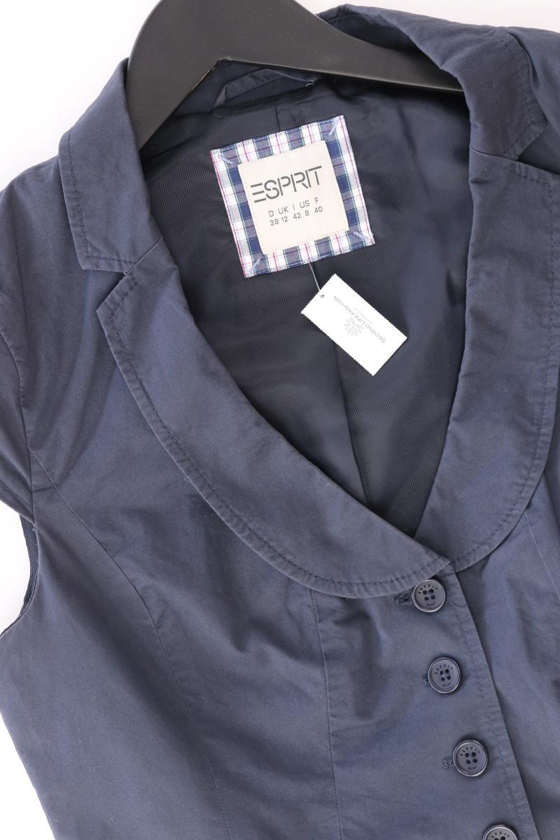 Esprit Regular Weste Gr. 38 blau aus Baumwolle
