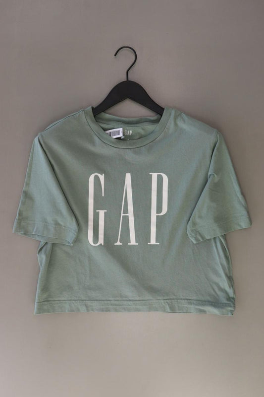 GAP Cropped Shirt Gr. S Kurzarm grün aus Baumwolle