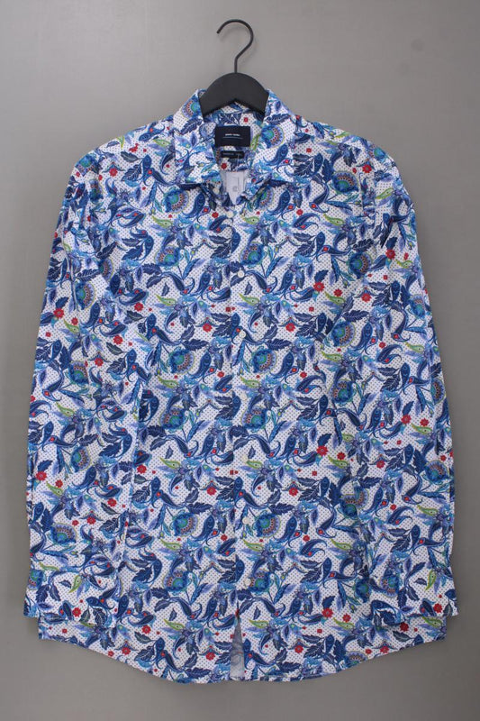 Pierre Cardin Langarmhemd für Herren Gr. Hemdgröße 44 mit Paisleymuster blau