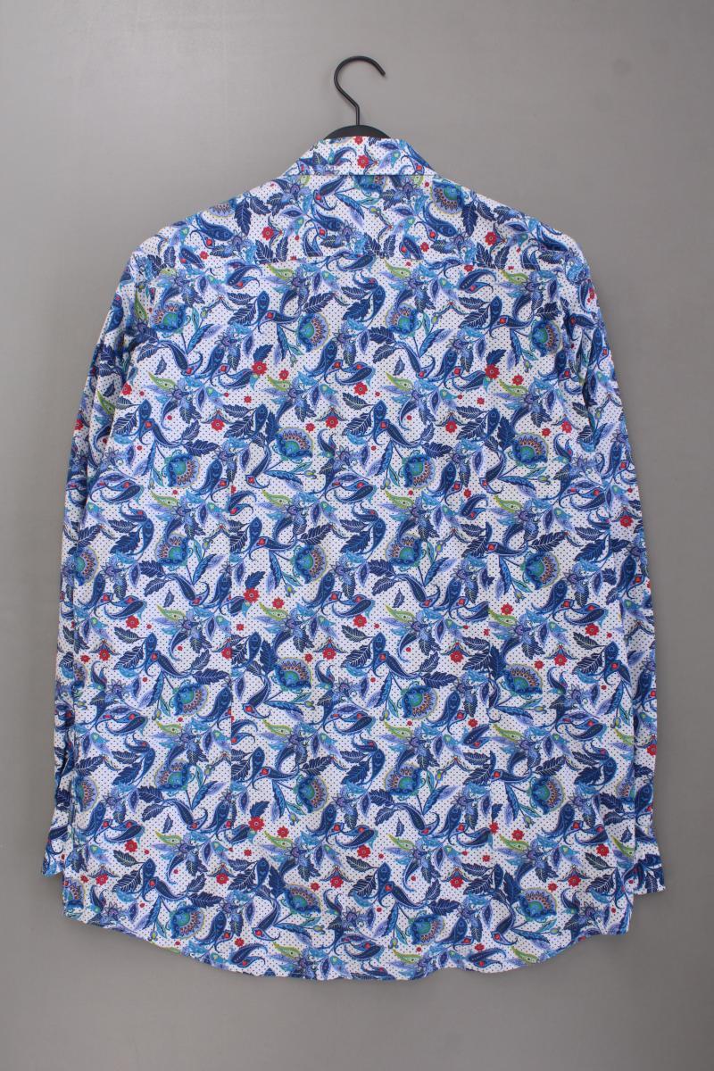 Pierre Cardin Langarmhemd für Herren Gr. Hemdgröße 44 mit Paisleymuster blau
