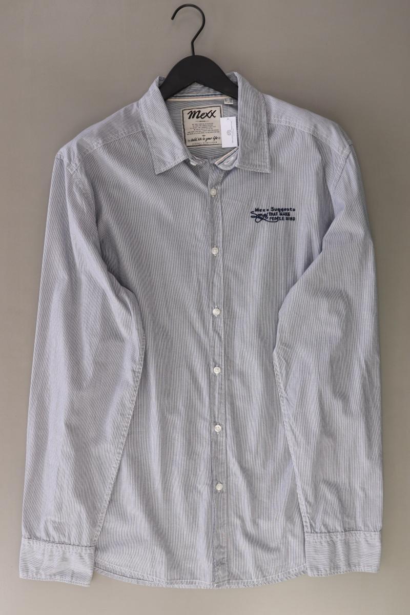 Mexx Langarmhemd für Herren Gr. XXL blau aus Baumwolle