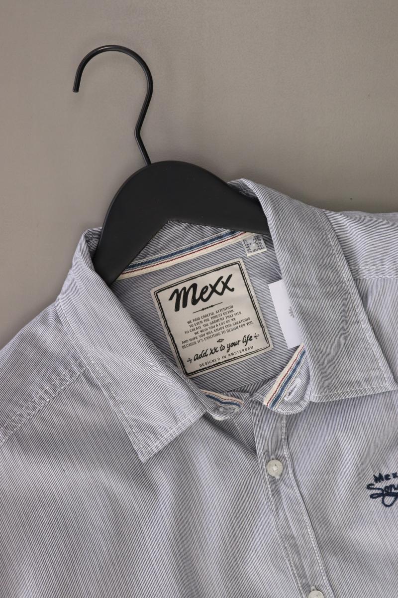 Mexx Langarmhemd für Herren Gr. XXL blau aus Baumwolle