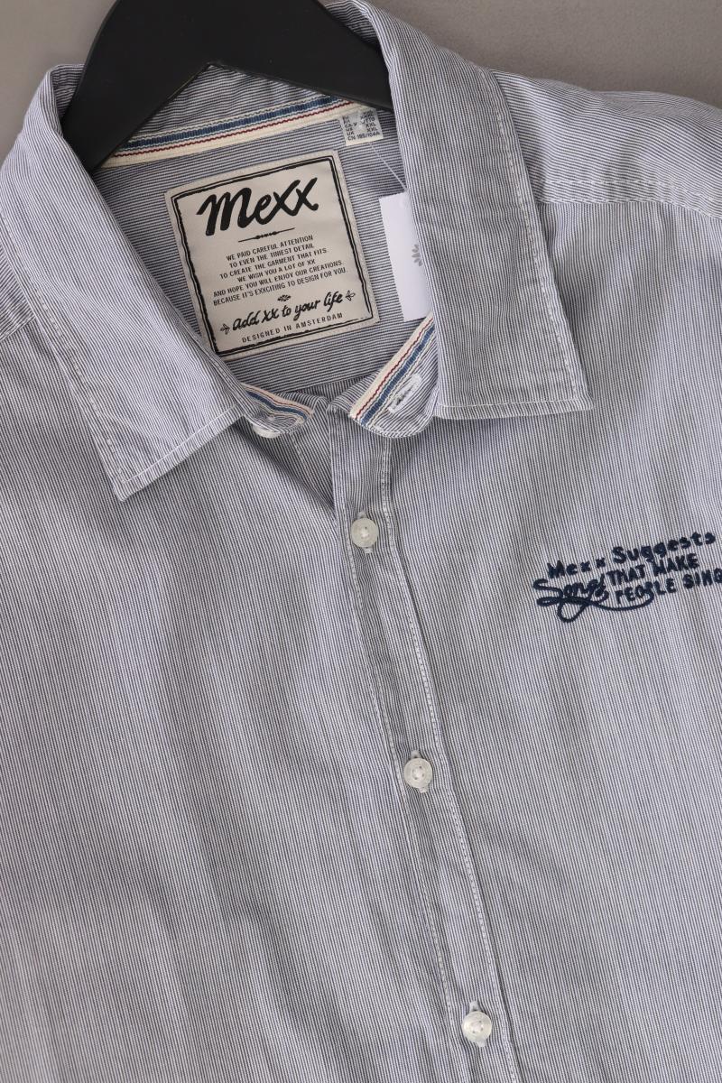 Mexx Langarmhemd für Herren Gr. XXL blau aus Baumwolle