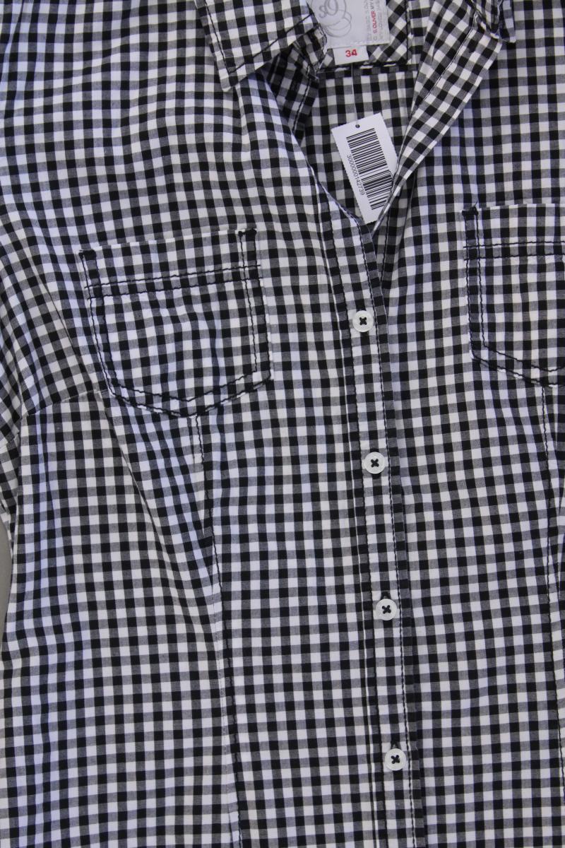 s.Oliver Karobluse Gr. 34 kariert Kurzarm schwarz aus Baumwolle
