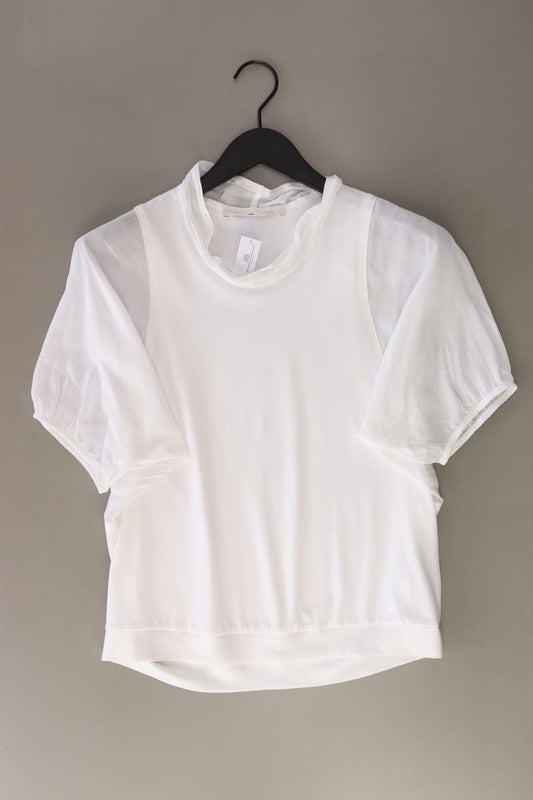 Beate Heymann Kurzarmbluse Gr. 36 weiß aus Rayon