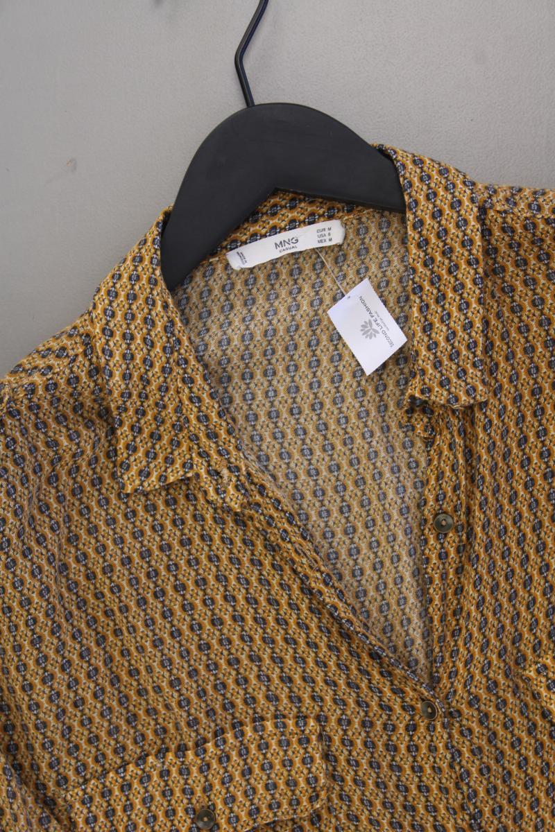 Mango Langarmbluse Gr. M geometrisches Muster gelb