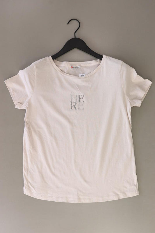 Street One T-Shirt Gr. M Kurzarm creme aus Baumwolle