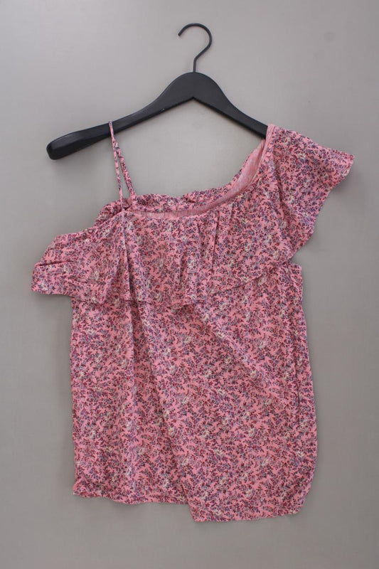 Hollister Kurzarmbluse Gr. S mit Blumenmuster rosa aus Viskose