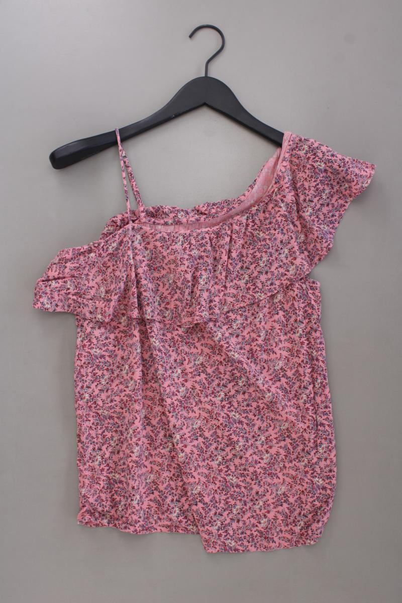Hollister Kurzarmbluse Gr. S mit Blumenmuster rosa aus Viskose