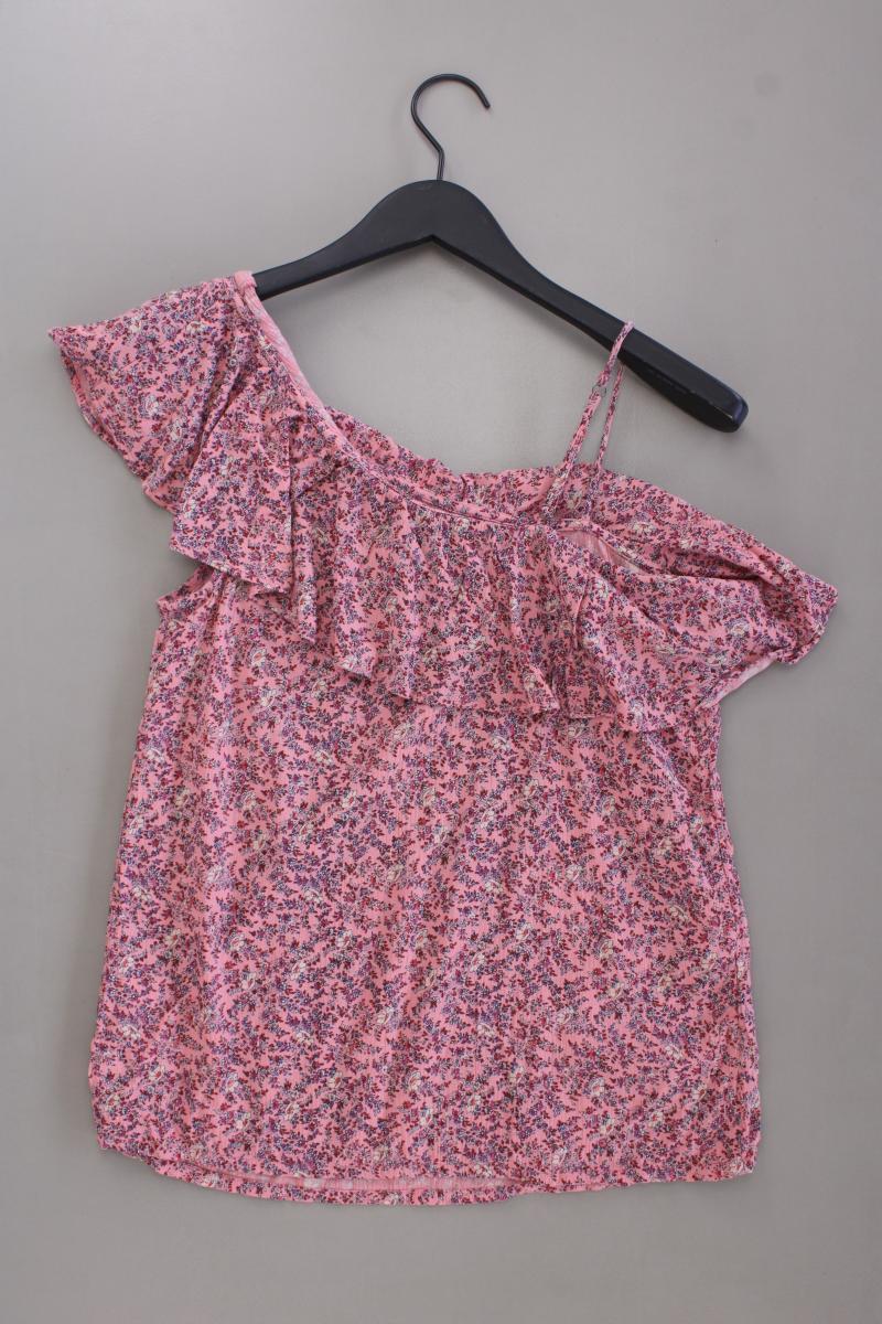 Hollister Kurzarmbluse Gr. S mit Blumenmuster rosa aus Viskose