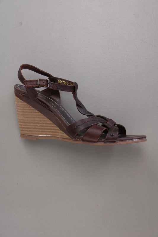 Görtz Schuhe Sandaletten mit Keilabsatz Gr. 38 braun aus Leder