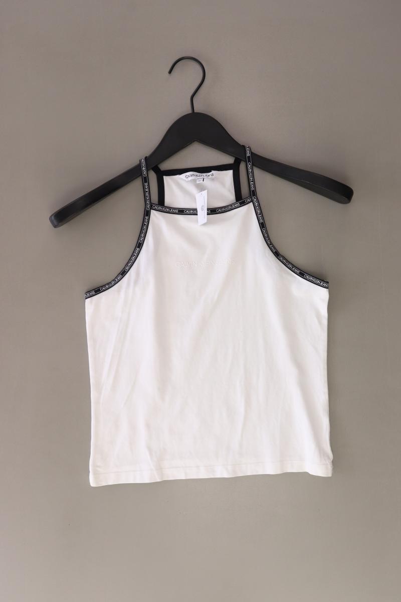 Calvin Klein Jeans Crop Top Gr. XS weiß aus Baumwolle