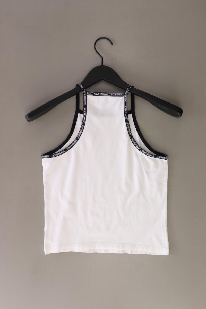 Calvin Klein Jeans Crop Top Gr. XS weiß aus Baumwolle