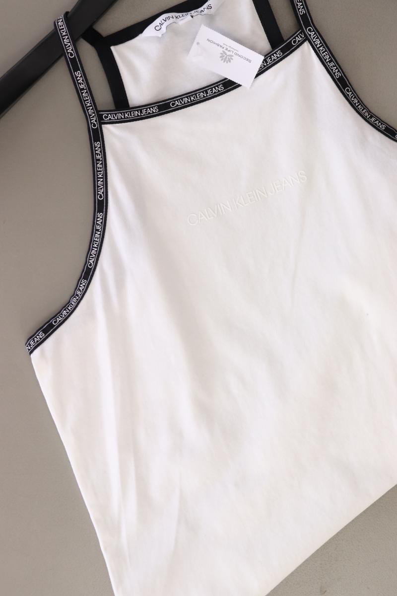 Calvin Klein Jeans Crop Top Gr. XS weiß aus Baumwolle