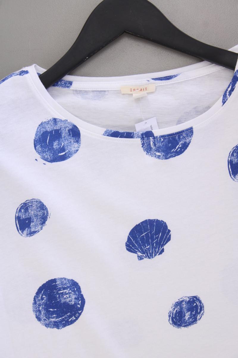 Esprit Shirt mit Muschelprint Gr. L Kurzarm weiß
