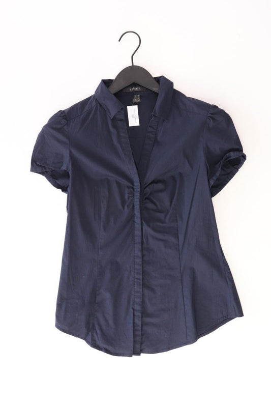 Esprit Kurzarmbluse Gr. 38 blau aus Baumwolle