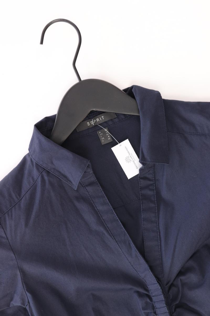 Esprit Kurzarmbluse Gr. 38 blau aus Baumwolle