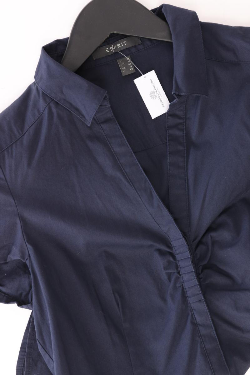 Esprit Kurzarmbluse Gr. 38 blau aus Baumwolle