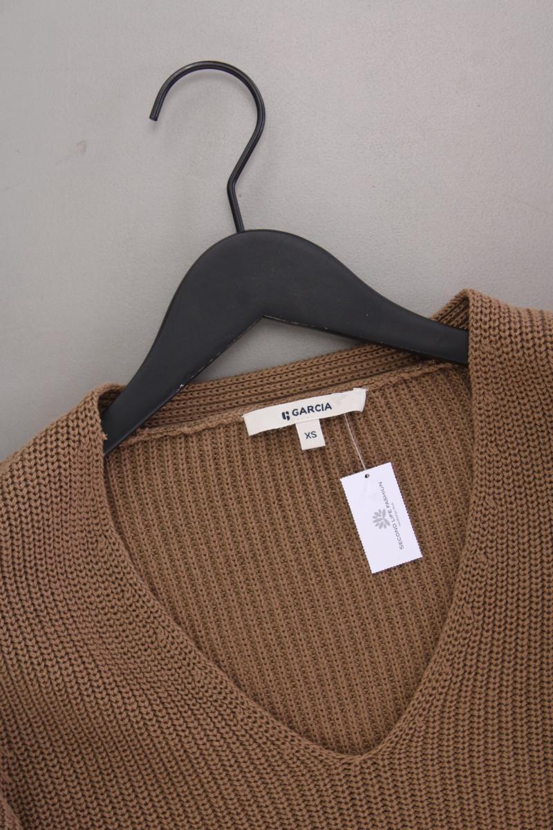 Garcia Jeans Grobstrickpullover Gr. XS braun aus Baumwolle