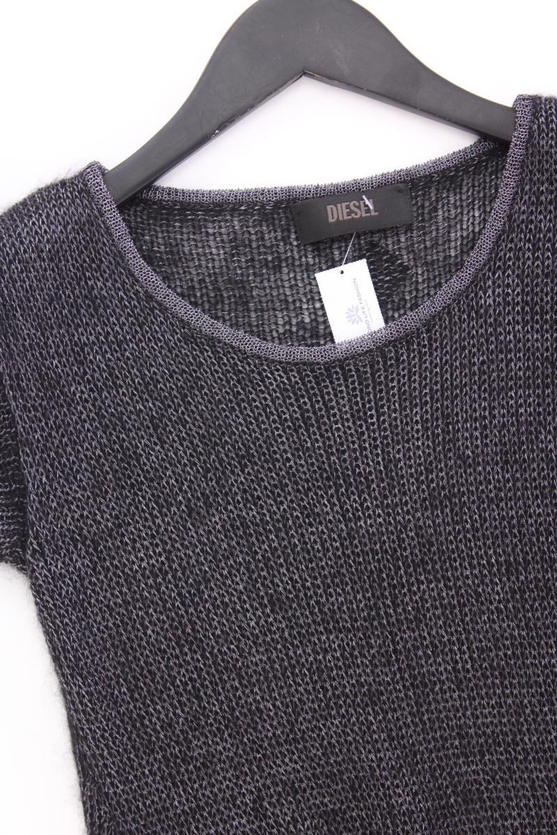 Diesel Strickshirt Gr. XS Kurzarm grau aus Acetat