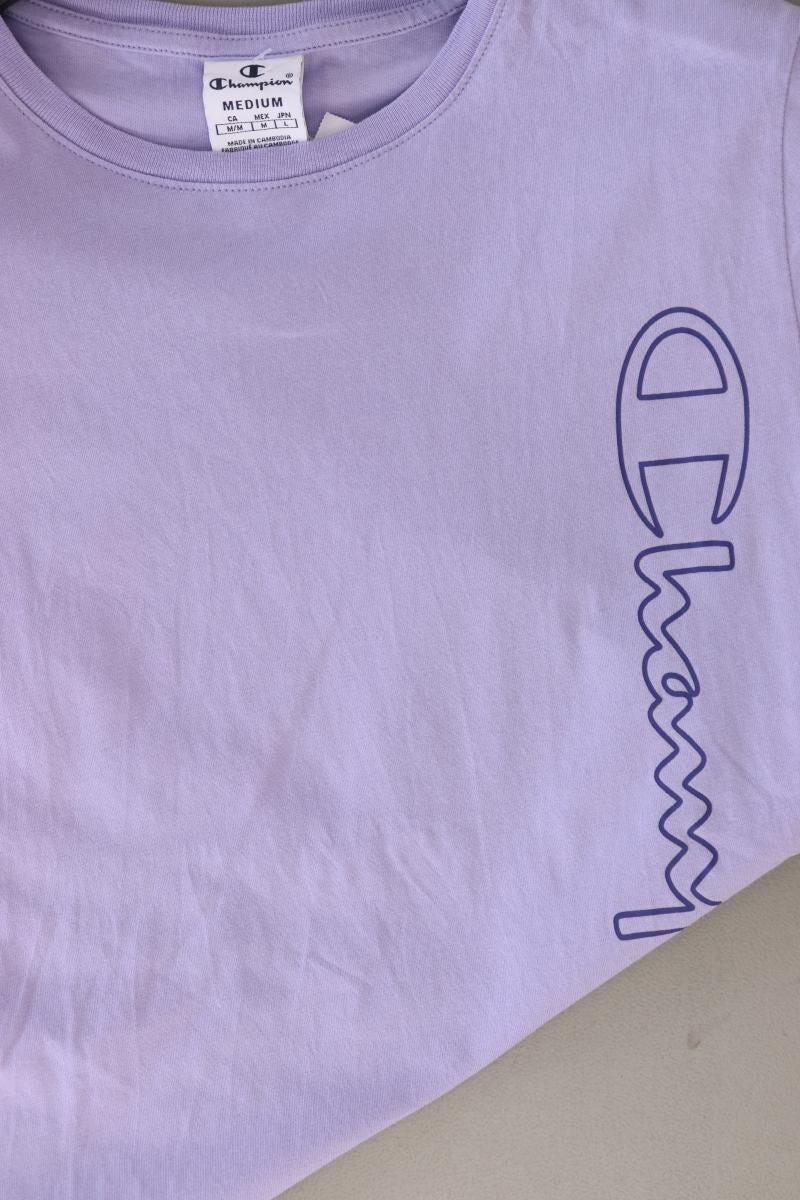 Champion T-Shirt Gr. M Kurzarm lila aus Baumwolle