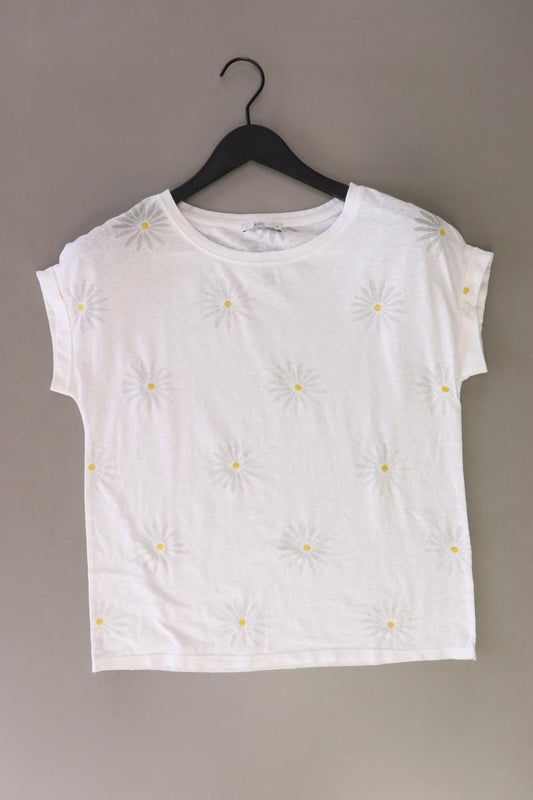 edc by Esprit Printshirt Gr. S mit Blumenmuster Kurzarm weiß aus Baumwolle