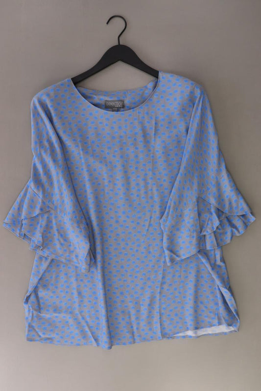 Ulla Popken Oversize-Bluse Gr. 46/48 gepunktet 3/4 Ärmel blau aus Viskose