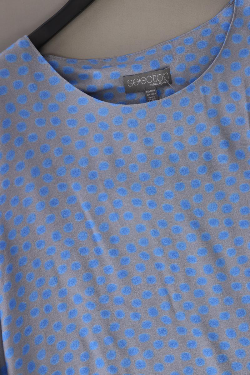 Ulla Popken Oversize-Bluse Gr. 46/48 gepunktet 3/4 Ärmel blau aus Viskose