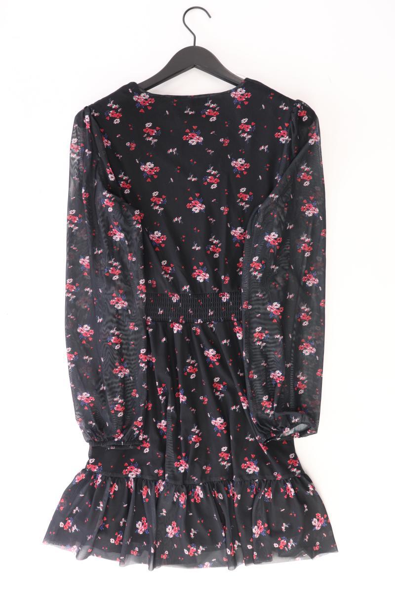 Even & Odd Chiffonkleid Gr. M mit Blumenmuster Langarm schwarz aus Polyester