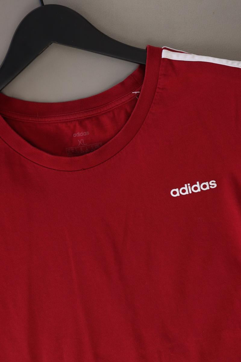 Adidas Sportshirt Gr. XL Kurzarm rot aus Baumwolle
