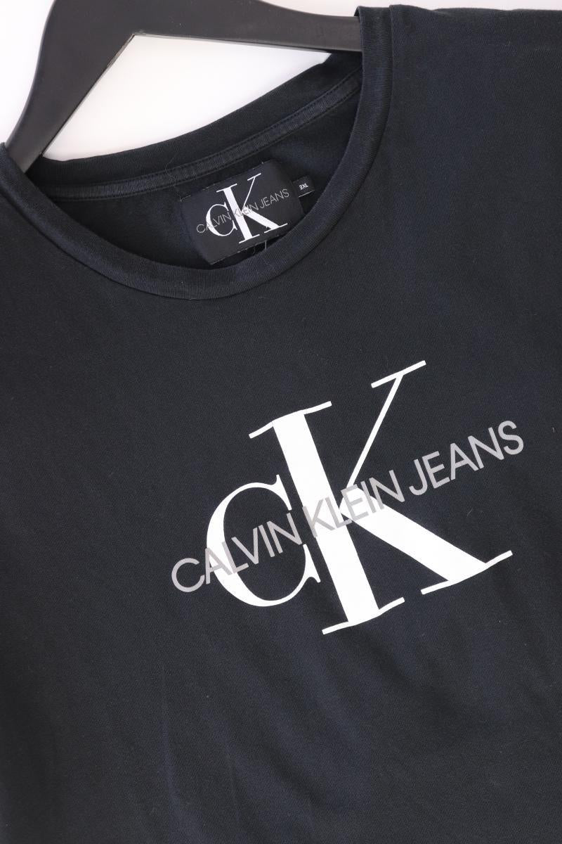 Calvin Klein Jeans Printshirt Gr. XL Kurzarm schwarz aus Baumwolle