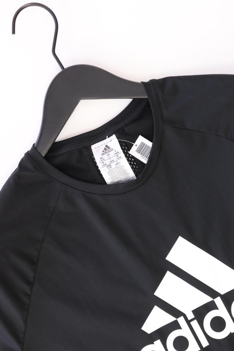 Adidas Sportshirt Gr. 42/44 Kurzarm schwarz aus Polyester