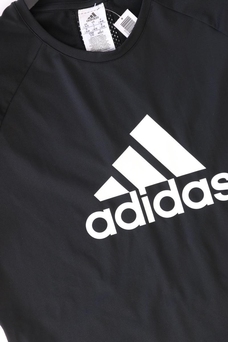 Adidas Sportshirt Gr. 42/44 Kurzarm schwarz aus Polyester