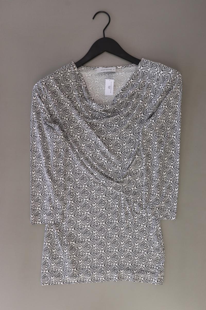 René Lezard Printshirt Gr. IT 44 (M) 3/4 Ärmel grau aus Viskose