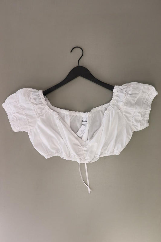 Marjo Dirndl Bluse Trachtenbluse Gr. 46 Kurzarm weiß aus Baumwolle