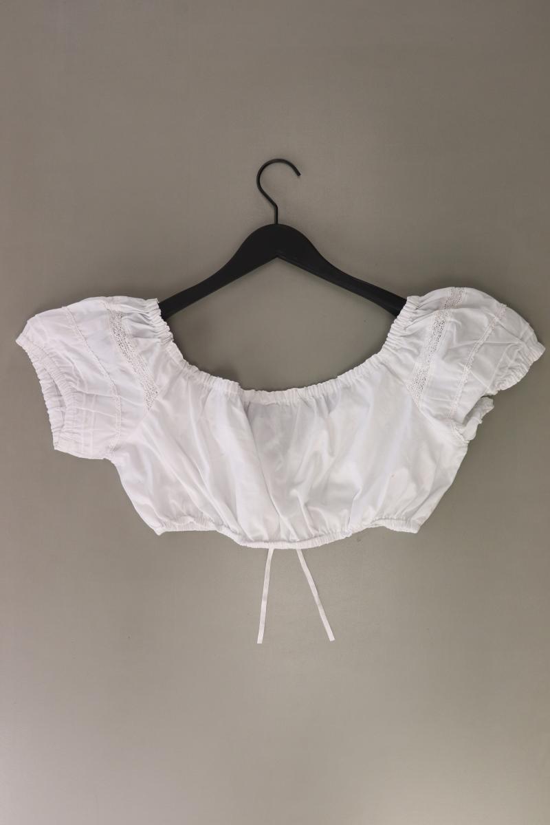 Marjo Dirndl Bluse Trachtenbluse Gr. 46 Kurzarm weiß aus Baumwolle