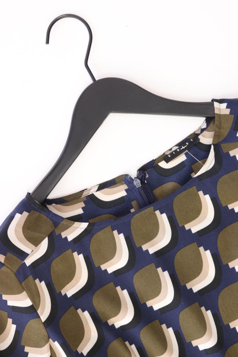 Sisley Langarmkleid Gr. M geometrisches Muster blau aus Polyester