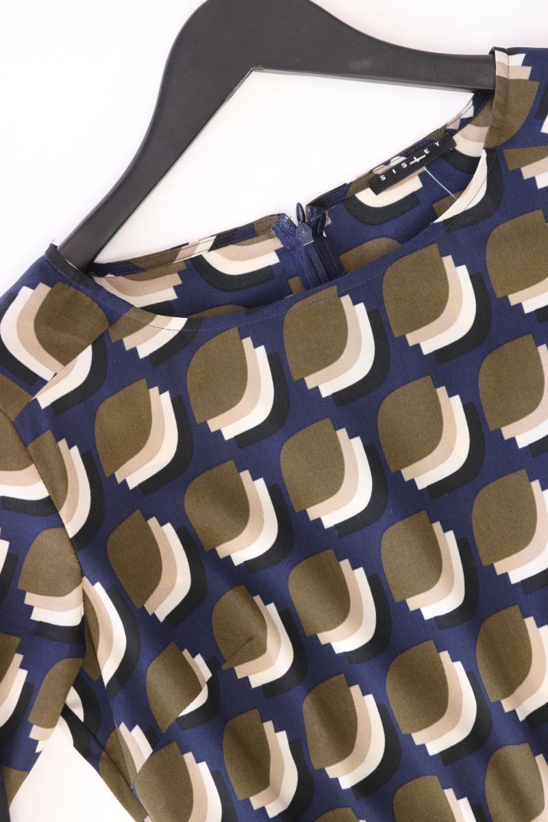 Sisley Langarmkleid Gr. M geometrisches Muster blau aus Polyester