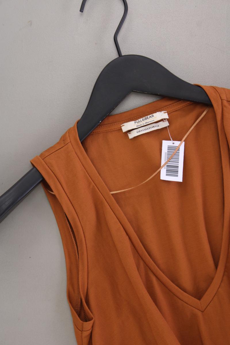 Pull&Bear Minikleid Gr. XS neuwertig Ärmellos braun aus Viskose