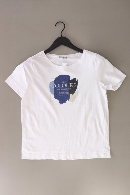 Street One Printshirt Gr. 38 Kurzarm weiß aus Baumwolle
