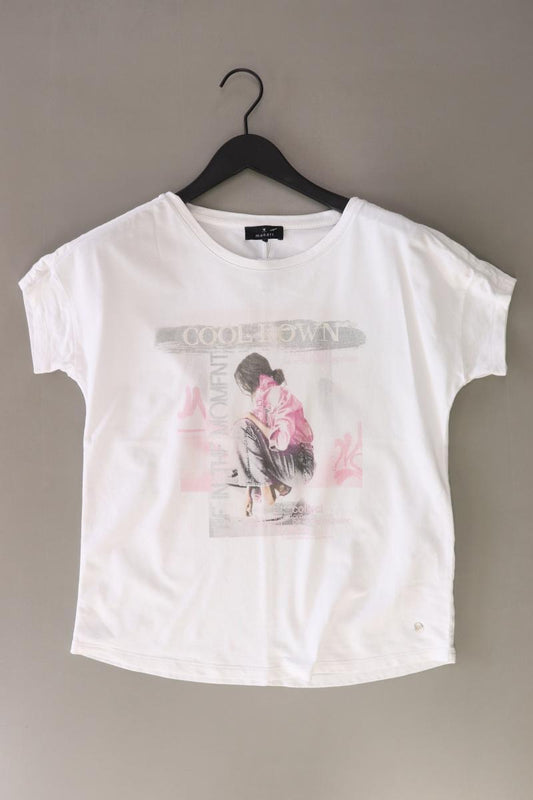 Monari Printshirt Gr. 38 Kurzarm weiß aus Baumwolle