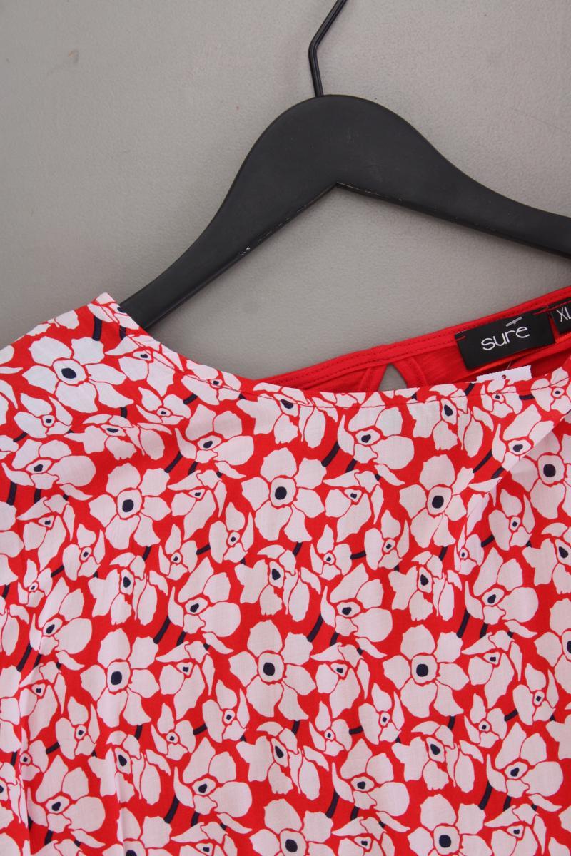 Sure Kurzarmbluse Gr. XL mit Blumenmuster rot